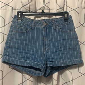 High rise striped shorts